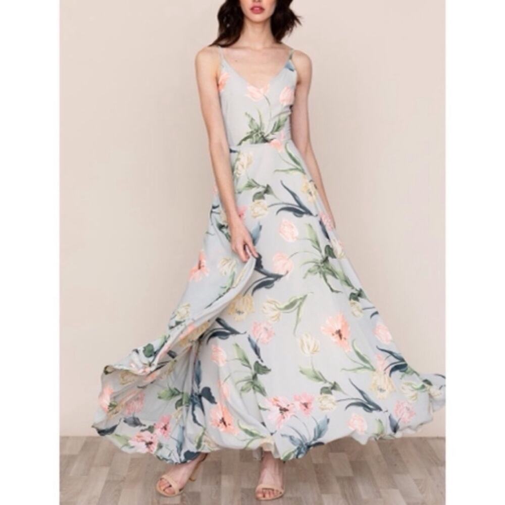 Yumi Kim Revolve Women’s Peace and Love Sage Floral Maxi Dress in Westview Moon